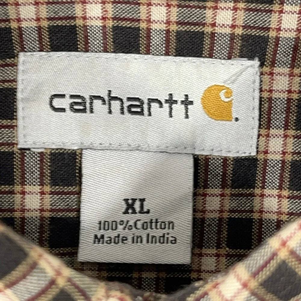 Carhartt Shirt Mens XL Plaid Long Sleeve Button Down Relaxed Fit Casual Workwear